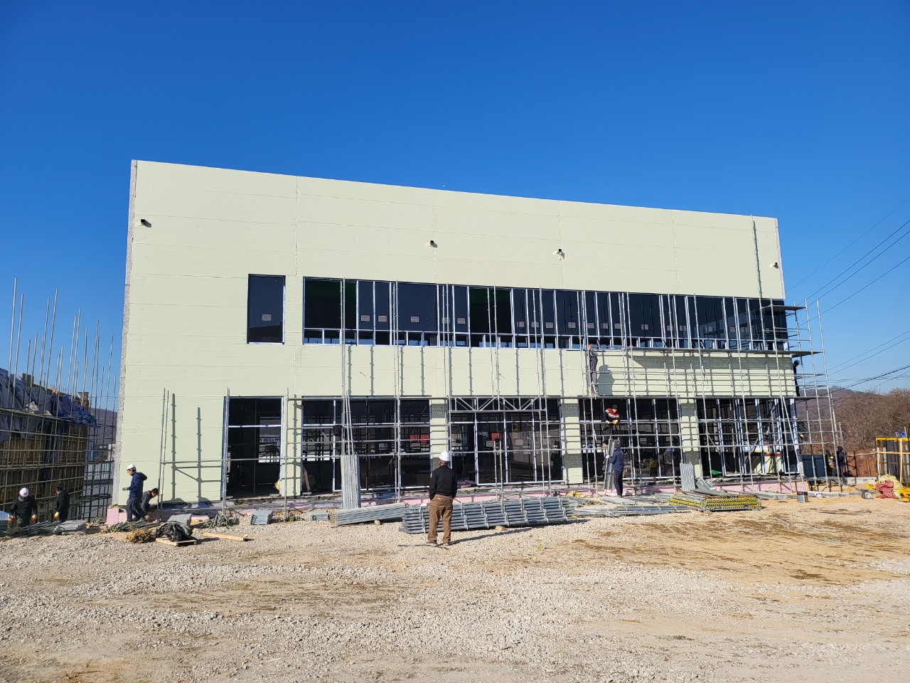 샌드위치판넬위 오리지널적고벽돌타일